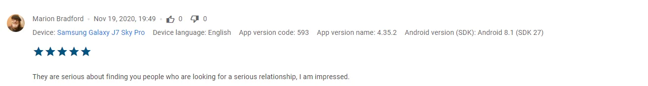 Google-play-store-Zoosk-review