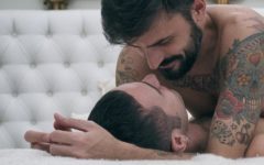 an attractive gay couple enjoying a gay hookup