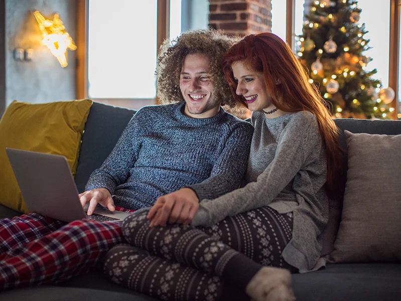 couple spending their first Christmas together