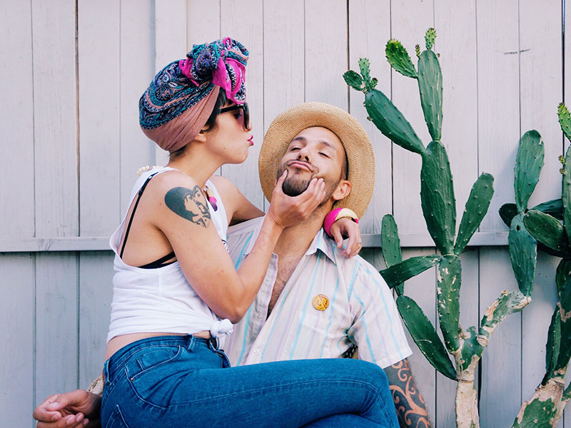 Two hispanic daters enjoying time together