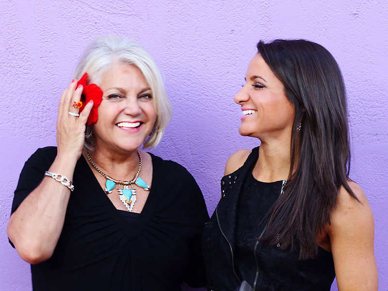 A mom with her daughter talking about her dating life on Mother's Day.