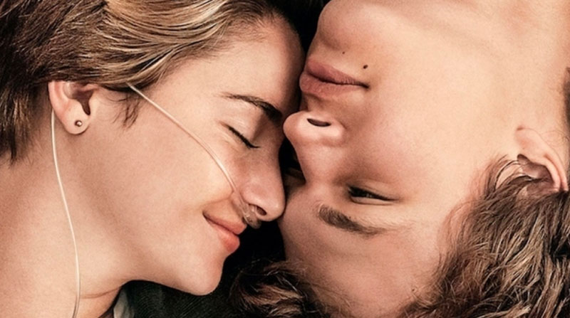 Augustus and Hazel from A Fault in Our Stars before he made his declaration of love, in the grass together with their eyes closed.