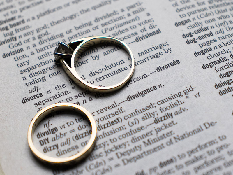A divorce for men highlighted in the dictionary.
