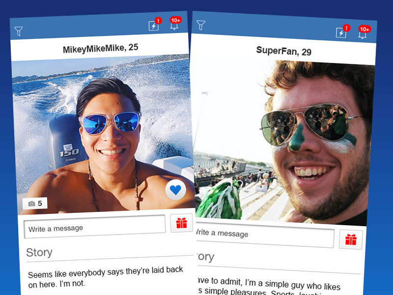 Two screenshots of the best online dating profiles for men.
