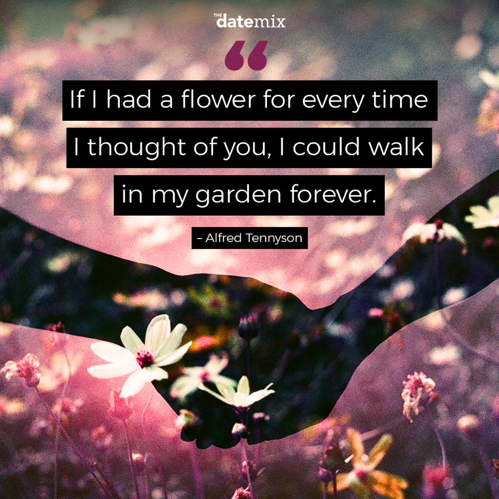 Romantic Quotes: If I had a flower for every time I thought of you I could walk in my garden forever.